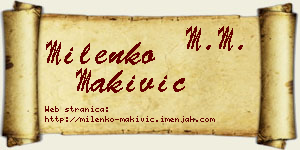 Milenko Makivić vizit kartica